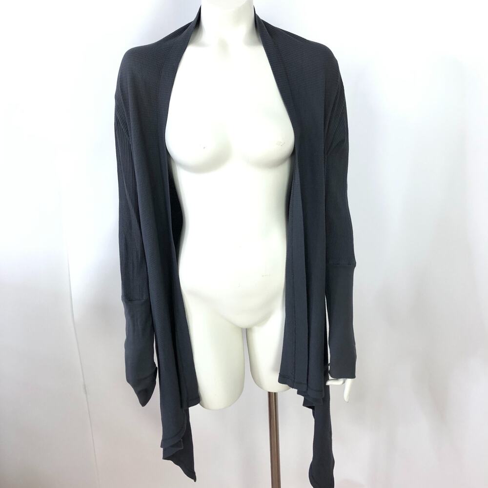 Splendid XS/S Lagenlook Waffle Open Front Sweater Drop Shoulder MINT